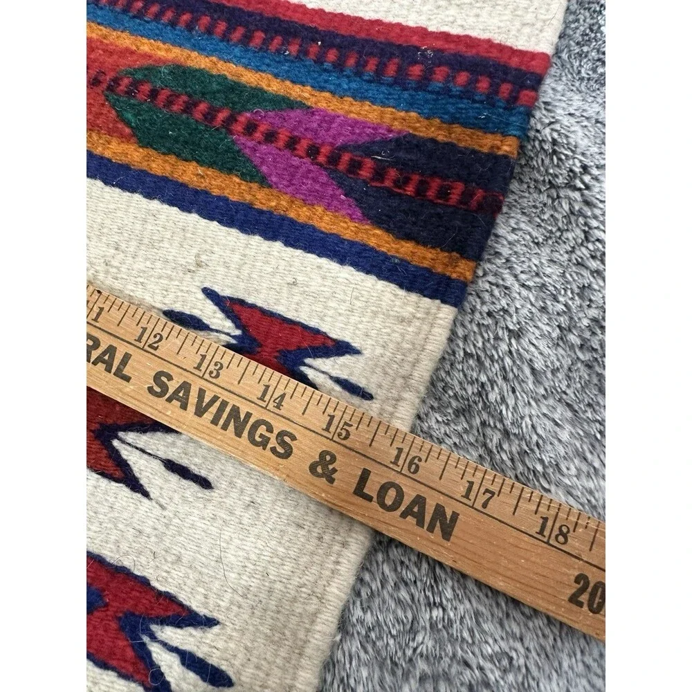 Handwoven Aztec Beige Wool Southwestern Design Placemats 20x16